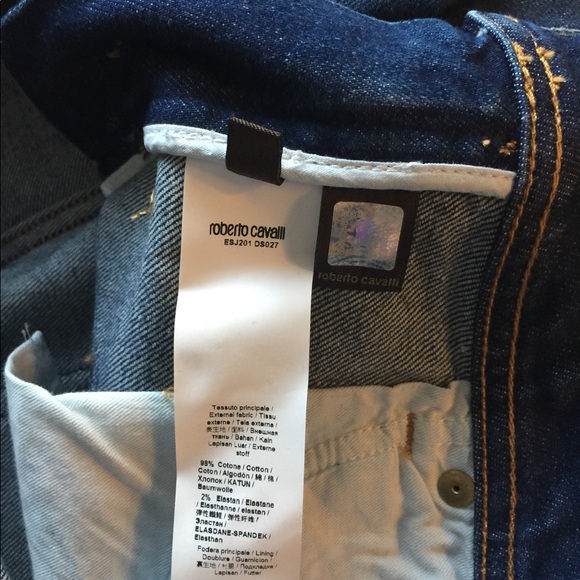 Roberto Cavalli Distressed Mid Rise Skinny Jeans NWT - Picture 6 of 8